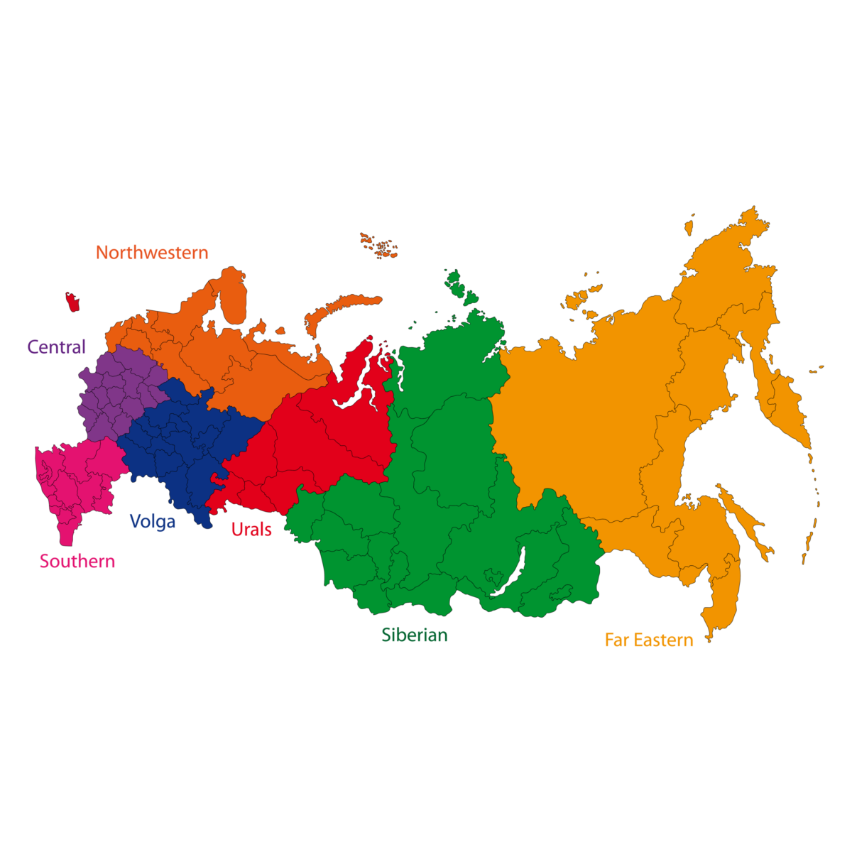 Цвет регионов. Northwestern Federal District Russia Map. 7 Federal Districts in Russia Map. Russia empty Map. Little Russia Map.